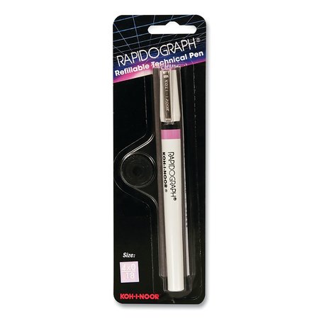 KOH-I-NOOR 3165 Series Rapidograph Technical Drawing Fountain Pen, 4x0 0.18 mm, White/Pink Barrel 3165.4Z